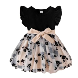 Baby-Girl's Net Fit and Flare Knee-Length Dress